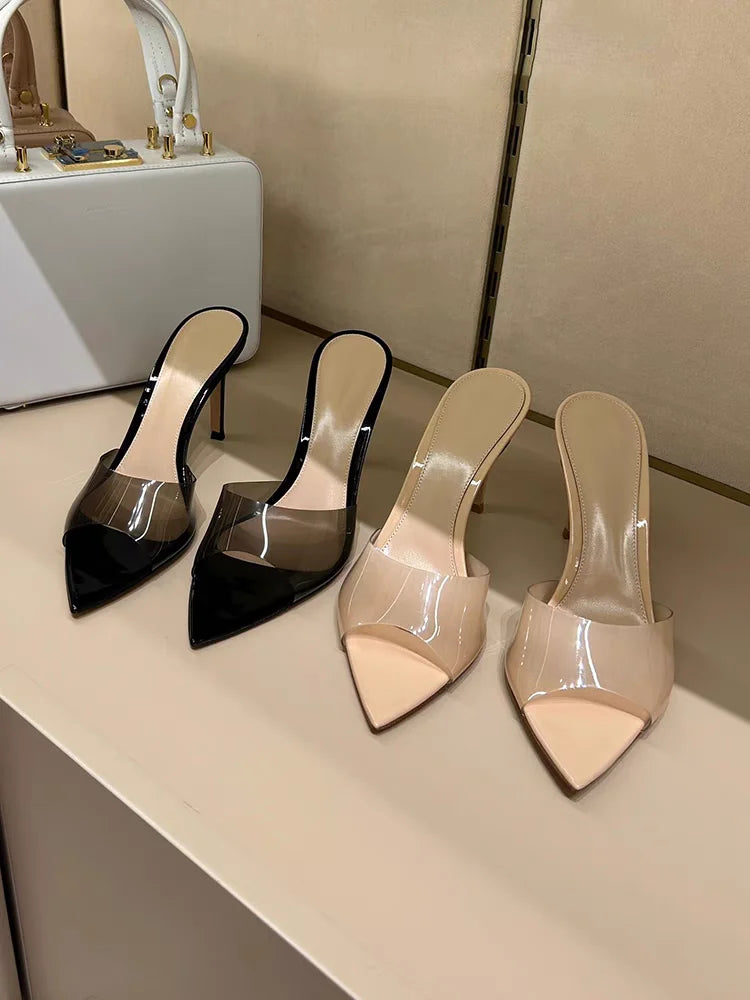 Sexy High Heels Women Slippers Designer Heeled Sandals Woman Shoes Summer 2025 Brand Home Slides Elegant Flip Flops Sandalias