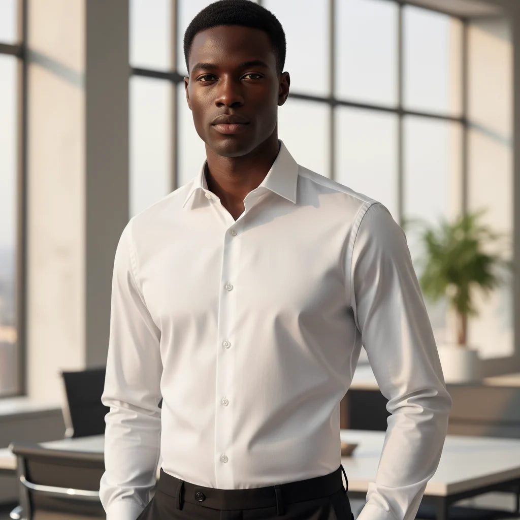 Mens Shirts Long Sleeve Dress Shirts For Slim Fit Camisa Social Business Blouse White Shirt Formal wedding suit groomsman shirt