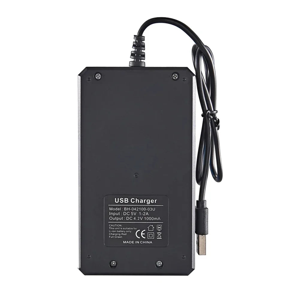 Smart 18650 Charger 3 Slots 4.2V Li-ion Battery USB Independent Charging 18650 18500 14500 16650 26650 Lithium Battery Charger