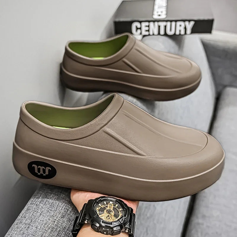 Women's Slippers Are All Season Anti Slip Waterproof Thick Soled Fashionable Simple Rain Boots for Couples Chefs Doctors Nurses