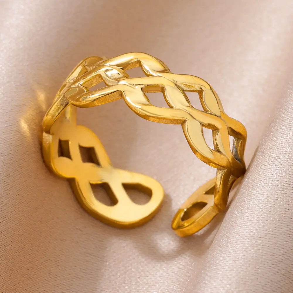 Stainless Steel Rings for Women Adjustable Ring 2024 New in Female Vintage Wedding Aesthetic Jewelry anillos mujer