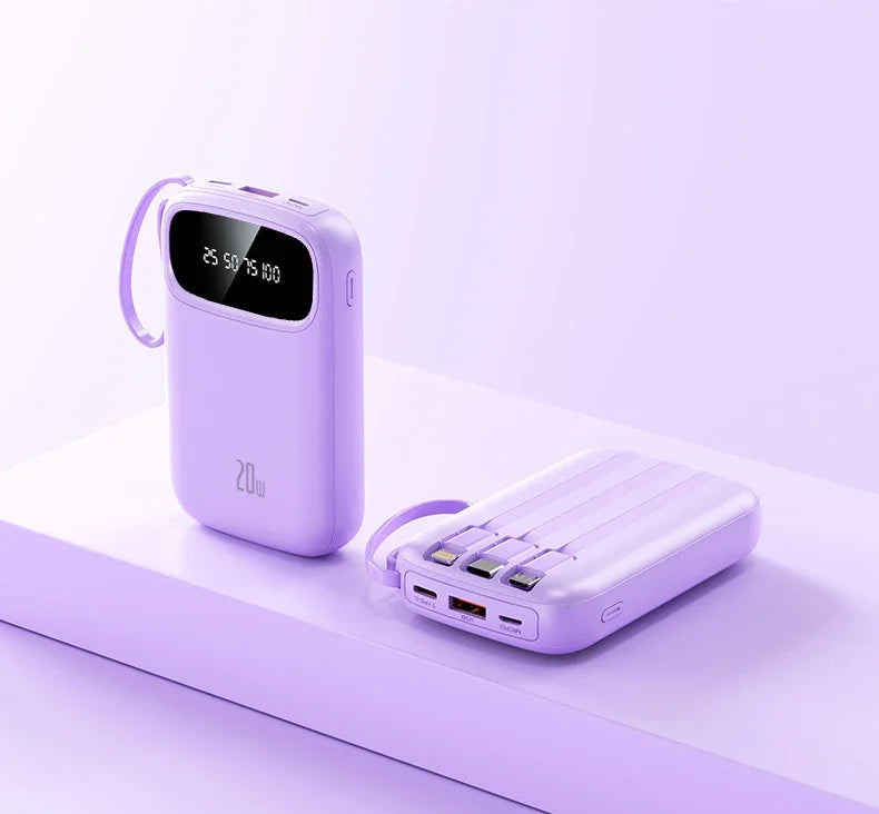 BCAK/ flagship store 200000 Milliampere Wholesale Power Bank with Built-in Cable, Mini, Portable, Fast Charging Mobile Power Sup