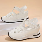 Women's Fashion Sandals, Comfortable, Solid Color, Open-toe, Artificial PU Upper/Lining/Insole, Multifunctional Beach Loafers