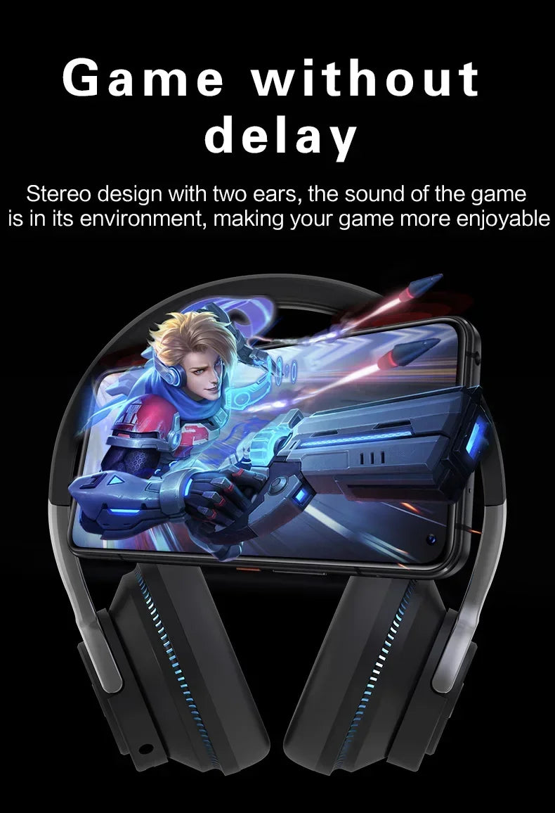 Wireless Bluetooth Headphones Hi-Res Audio Over The Earphone Bluetooth 5.3 Wired Dual-mode Headset with Microphone AUX Cable