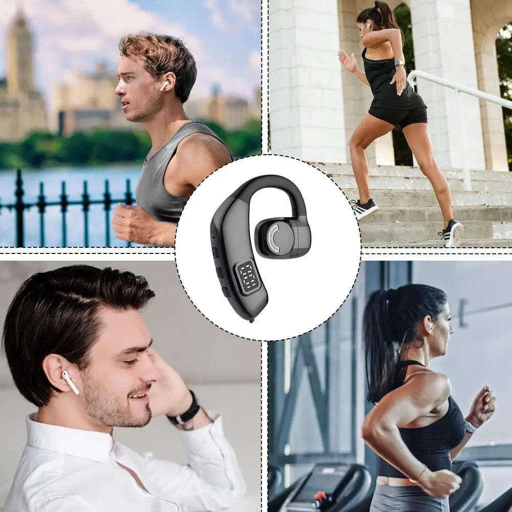 Wireless Handsfree Headset, LED Display Wireless Open Ear Headphones, HIFI Sound, Noise Reduction And 180 Degree Rotation