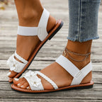 Women Sandals Fashion Flower Wedge Sandals Summer Casual Solid Color Sandals Breathable Beach Shoes Women Sandalias De Mujer