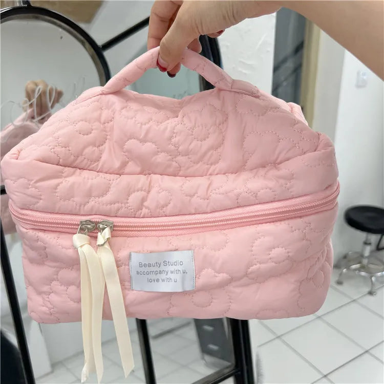 Women's Cosmetic Bag Fashion Candy Colored Flower Makeup Bag Skincare Storage Bag Portable Toiletry Bag Carteras De Maquillaje