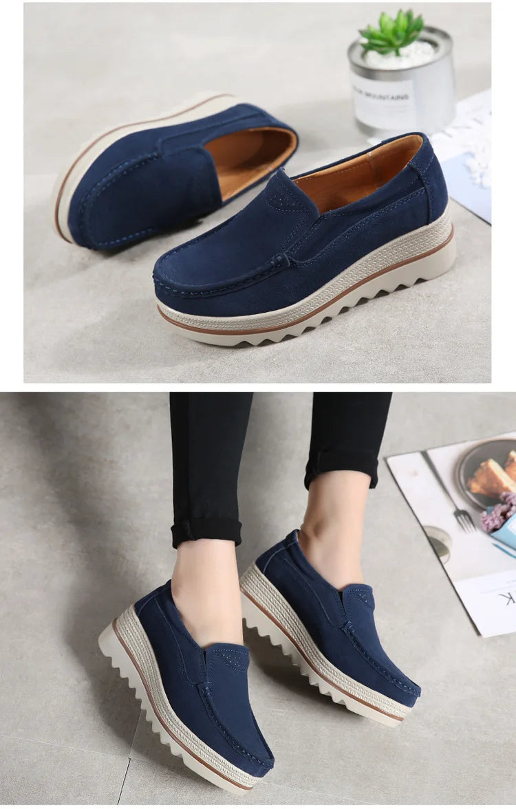 2023 Spring Women Flats Shoes Platform Slip On Flats Woman Sneakers Female Suede Ladies Tenis Loafers Moccasins Casual Shoes