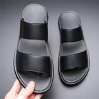 Slippers for Men Luxury Brand Leather Casual Slippers 2025 Summer New Beach Slippers for Men Non Slip Flat Sandals Large Size48
