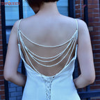 TOPQUEEN SG04 Jewelry Bride Wedding Accessories Crystal Tassel Pendant Necklace Women's Bolero Shawl Dress Shoulder Decoration