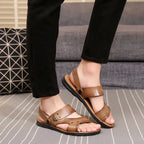 Mens Sandals Summer Outdoor Breathable Casual Sandalias  2025 Non Slip Beach Shoes Formal Office Walking Flats