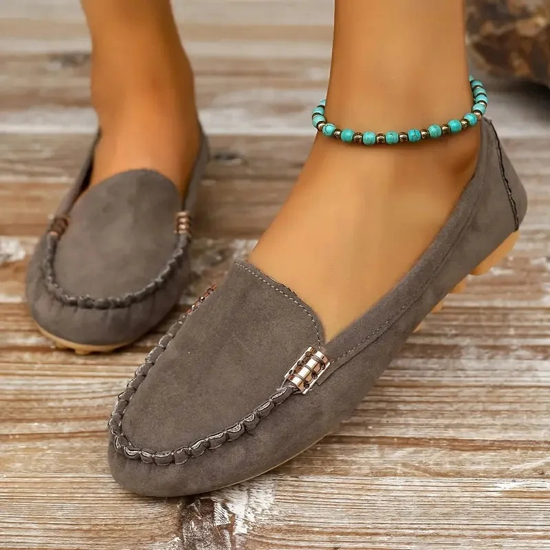 New Women's Casual Flat Shoes Spring and Autumn Flat Loafers Women's Shoes Fashion Non-slip Soft Round-toe Denim Flat Shoes