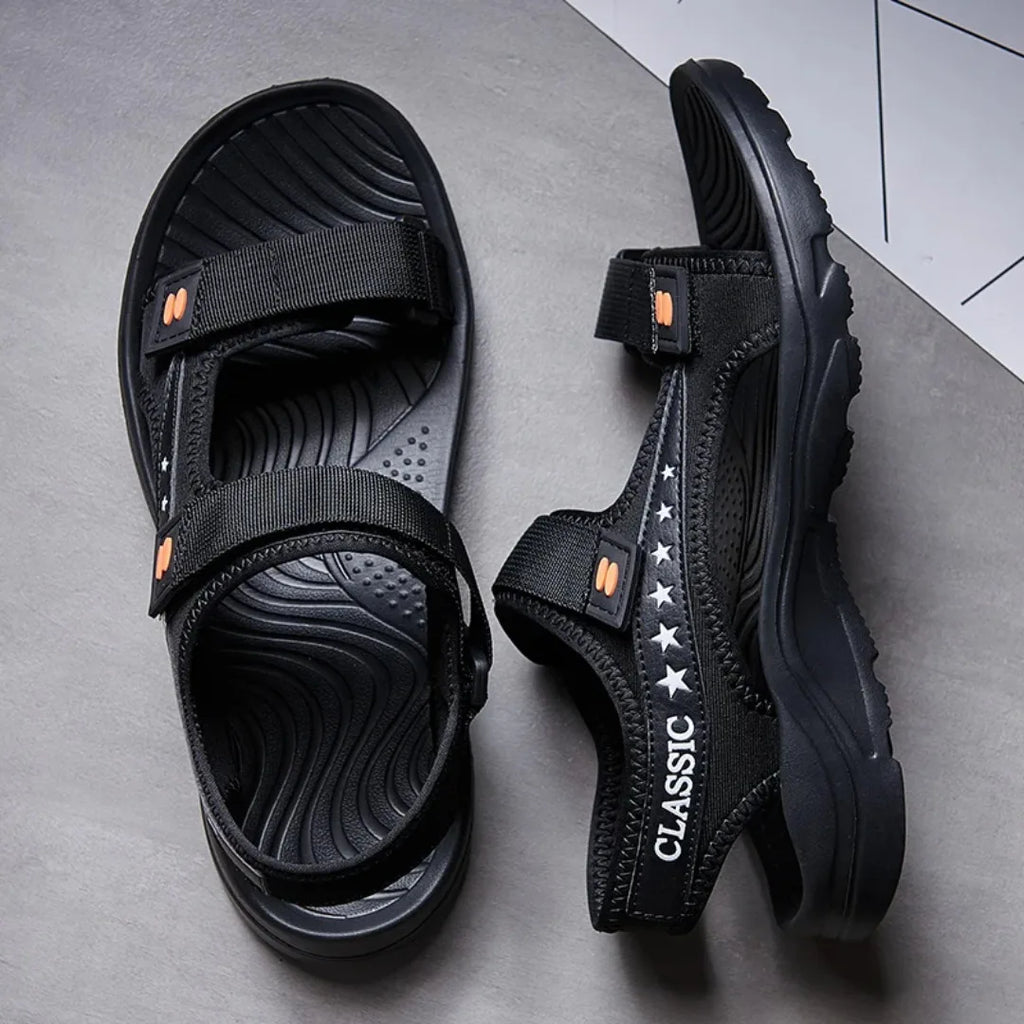 Classic summer sandals for men and women, lightweight and breathable, with Velcro trendy sandals, open-toe sandals
