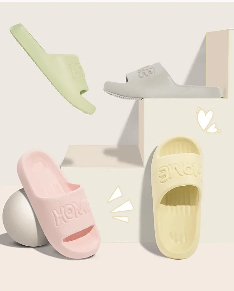 Slippers Woman  Cute Home Bear 2025 Summer Beach Slides Indoor Soft Sole Non Slip Eva Sandals Men Male Flip Flops Shower Shoes