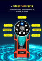 Car Battery Chargers 12A Large Power Full Automatic Smart Battery Chargers 12V 24V Battery Desulfator for Car Truck