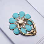 Mobile Phone Case Accessories Alloy Flower Phone Holder Creative Metal Ring Buckle Mobile Phone Decoration DIY Back Sticker