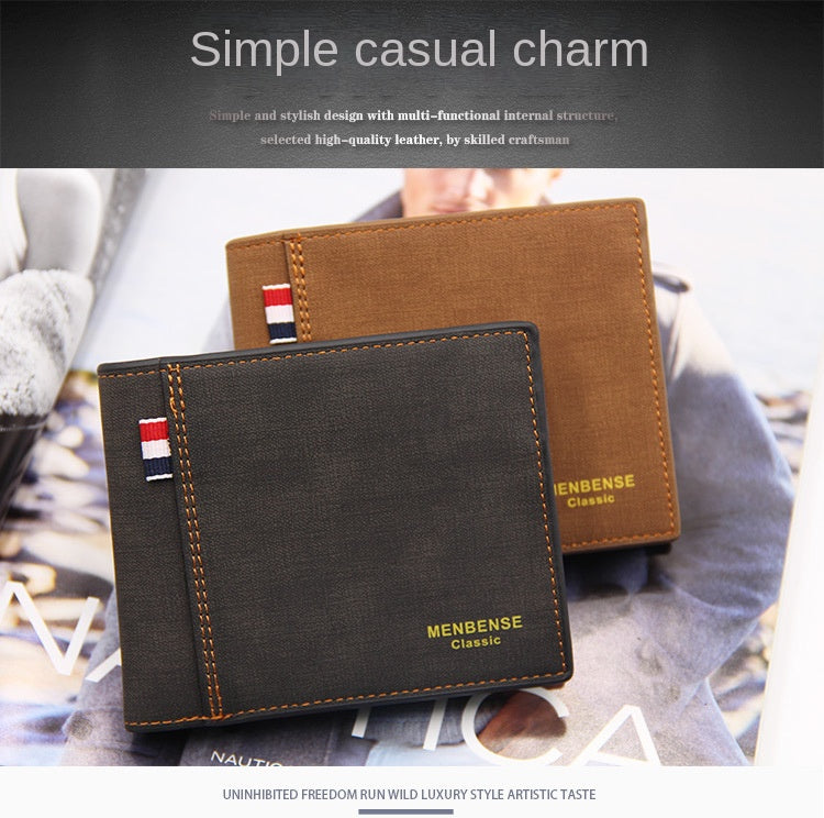 Men Wallet PU Business Foldable Wallet Luxury Billfold Slim Hipster Credit Card Holders Inserts Coin Purses Vintage Walltes