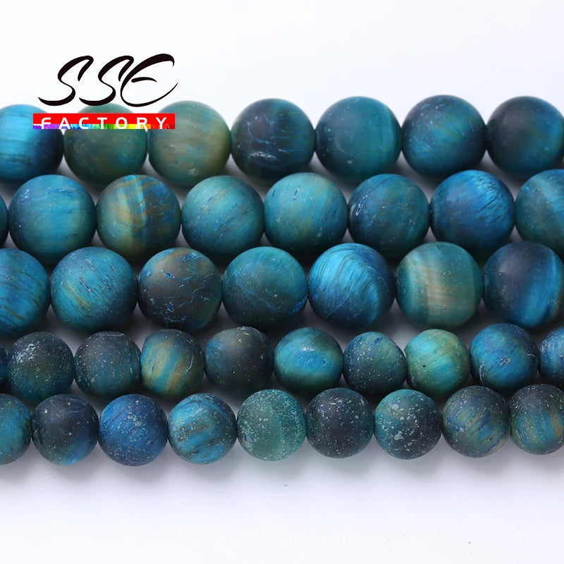 Matte NaturalMatte Natural Blue Tiger Eye Stone Bead Blue Tiger Eye Stone Beads For Jewelry Making Round Loose Beads DIY Bracelets Accessories 4 6 8 10 12mm 15" Stran