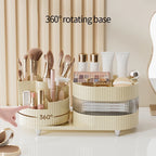 360° Rotating Cosmetic Storage Box Makeup Drawer Organizer Dresser Skincare Products Storage Box Sundries Sorting Container