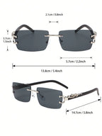 1/2 PCS Fashionable Trendy Frameless Rectangular Personalized Sunglasses For Daily Life