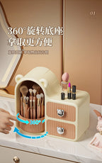 Rotating makeup storage box, desktop organizer, dust-proof cosmetic box, drawer-style cosmetic storage box