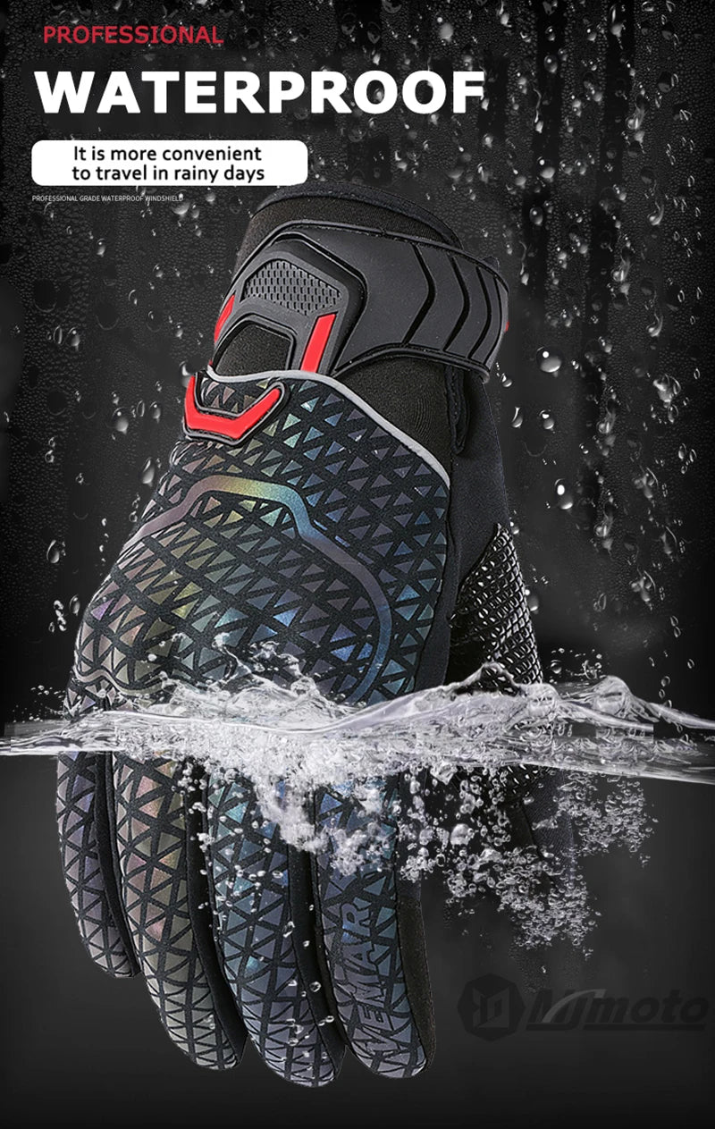 Autumn Winter Motorcycle Riding Gloves for Women Men Warm Fall-proof Windproof Moto Glove Colorful Reflective Touchscreen Glove