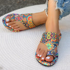 Women Slippers Bohemian Flower Pattern Sandals Casual Lightweight Shoes Flip Flops Fashion Big Size Slippers Home Slides Women