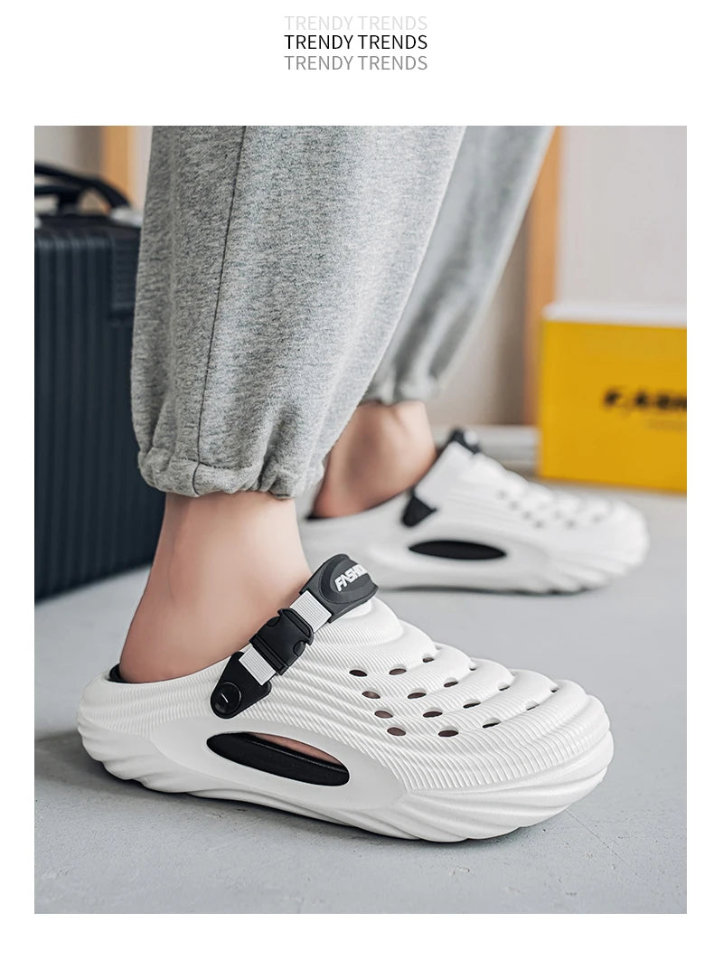 New Men Massage Slippers Slides Indoor Outdoor Sandals Beach Casual Shoes Comfortable Sole Men's Slippers