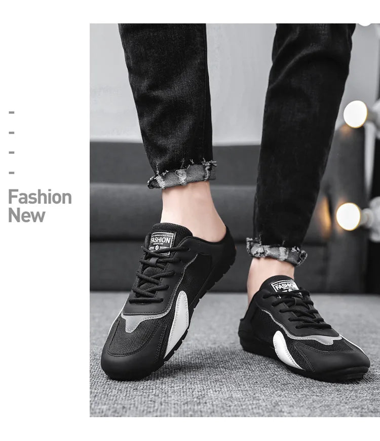 2025 New Men Slippers Trend Baotou Shoes for Men Summer Breathable Casual Shoe Vulcanized Flats Male Sneakers Half Slip-on Shoes