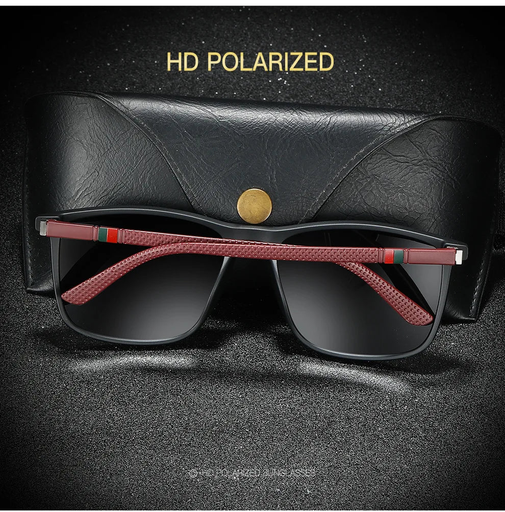 Sports Sunglasses for Men Polarized Comfortable Wear Square Sun Glasses Male Light Weight Eyewear Accessory with Origina UV400