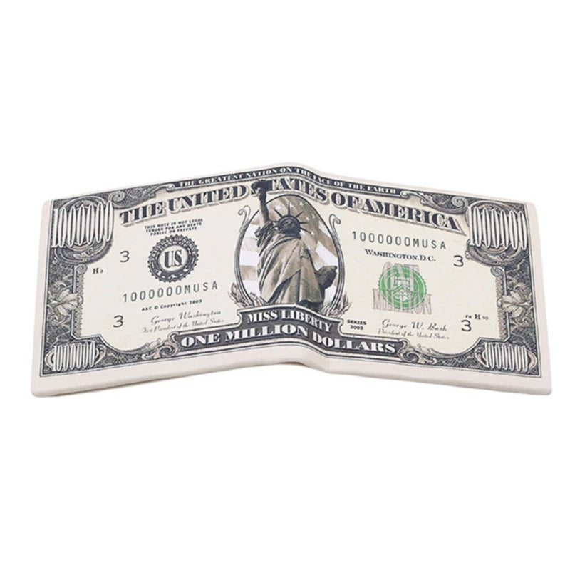 Men Money Canvas Wallets Credit ID Card Holder Bags Purses Currency Notes Pattern Insert Picture Cash Coin Dollars Euro Wallet