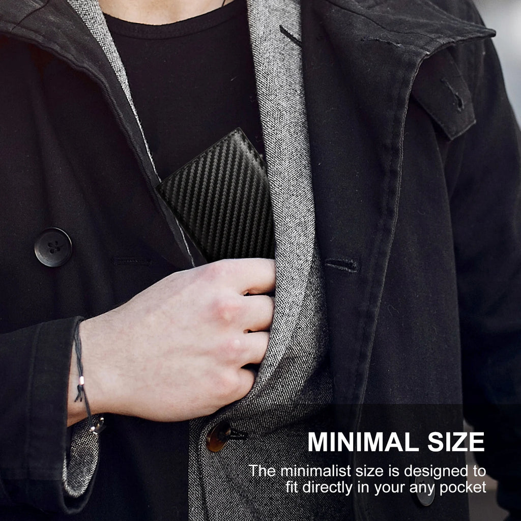 Wallet for Men, Smart Pop Up Wallet, Slim Minimalist RFID Blocking Credit Card Holder, Front Pocket Purse with Bill Compartment