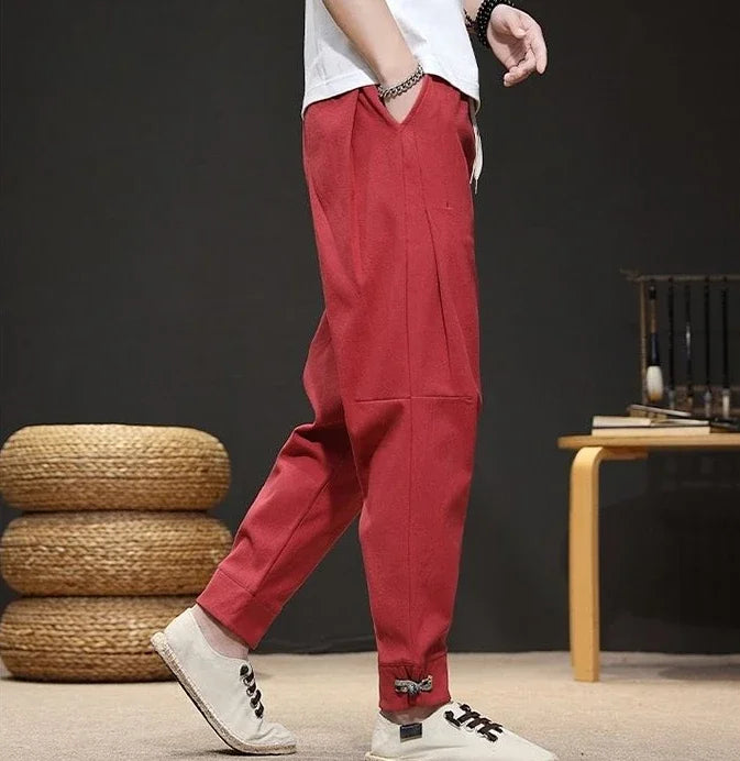 Trousers Skinny Autumn And Winter Plain Male Sports Pants Slim Cropped Men's Sweatpants Tights Aesthetic Hot Aesthetic Hot Loose