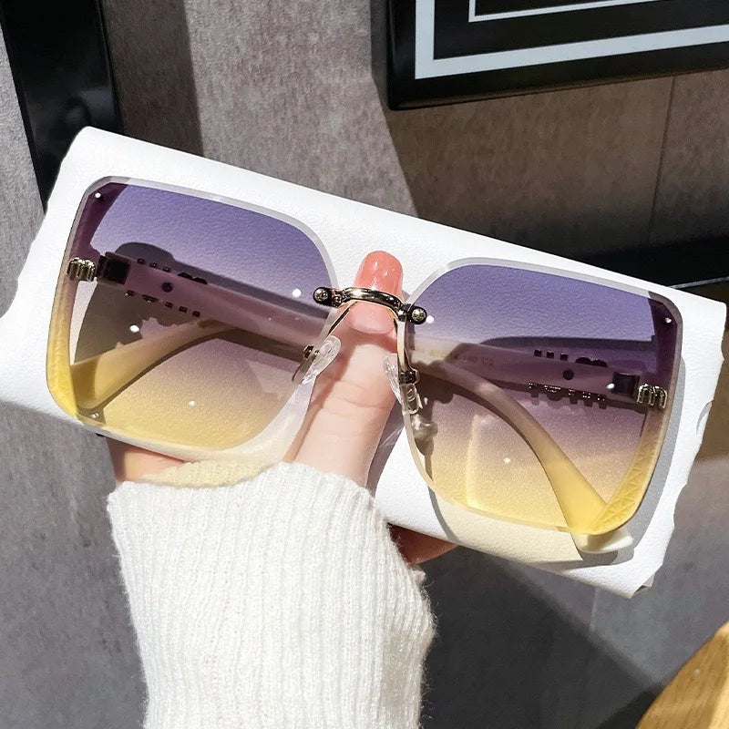 Fashion Oversized Square Sunglasses Women 2025 Luxury Brand Sun Glasses Vintage Sun Glasses Female Shades Outdoor Eyeglasses