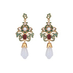 Earrings for Women Trendy Gold Color Drop Earrings Enamel Flower Hanging Earrings Chinese Style Jewelry Girl Party Gift Earrings