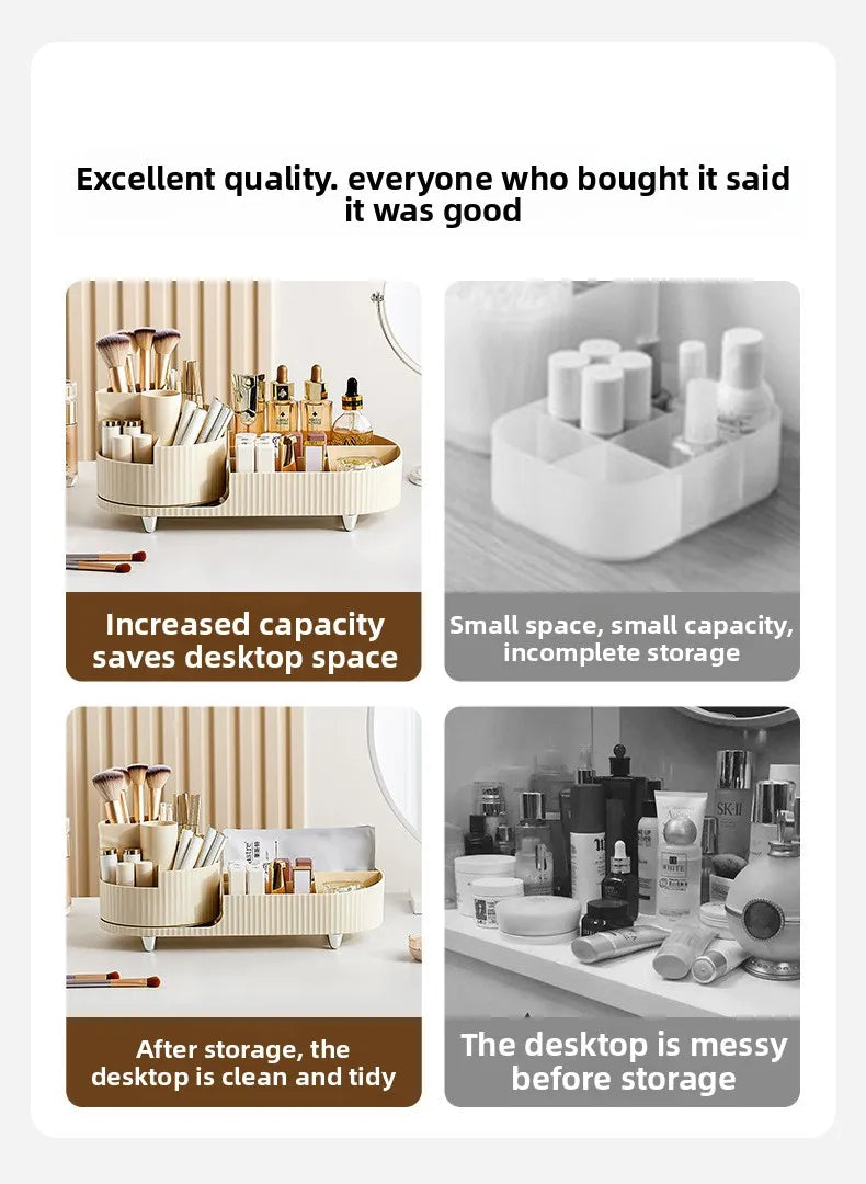 Large capacity fashionable and high-end cosmetics storage box for women's home and desktop, simple cosmetics storage box