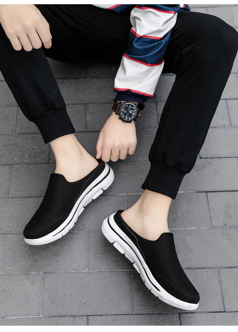 2024 Men Slippers Summer Breathable Home Indoor Slippers Men Thick Bottom Slides Fashion Couple Walking Shoes Chanclas Hombre