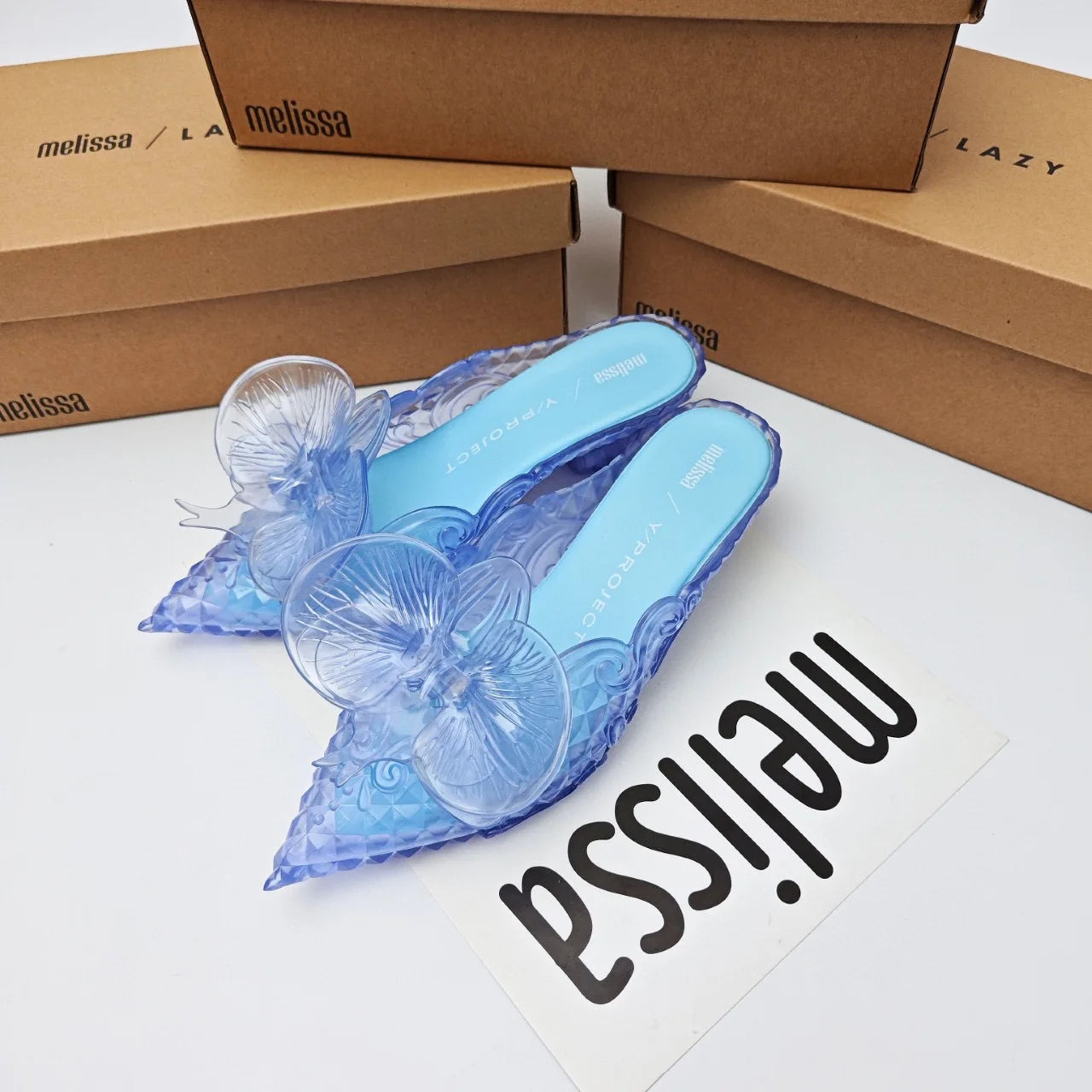 Women Sandals 2025 Spring Melissa Woman Slingback Shoes Fashion Ladies High Heels Elegant Med Heel Pointed Toe Slip on Sandal