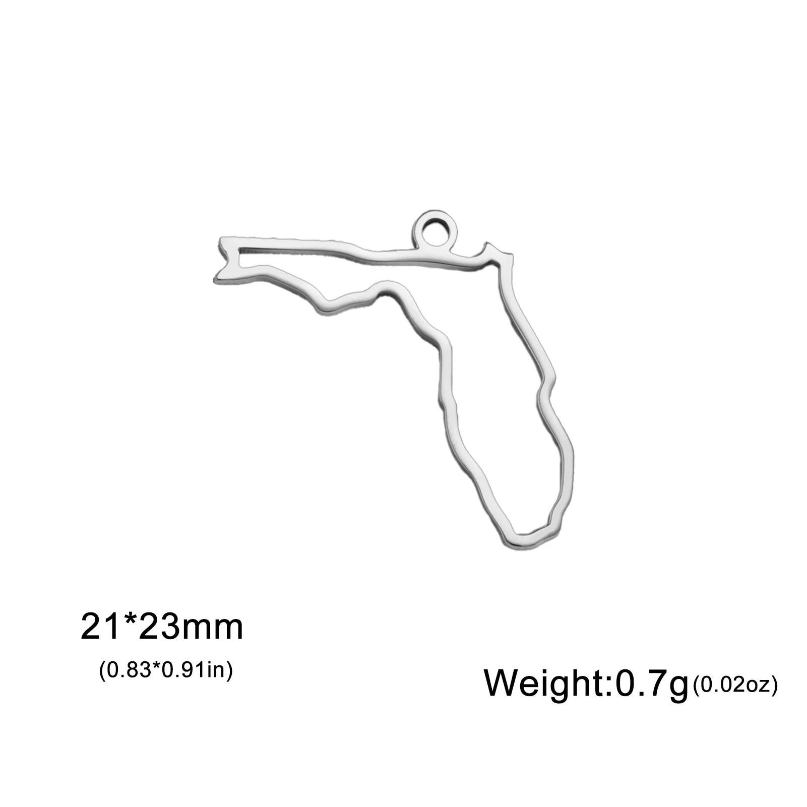 EUEAVAN 10pcs United States New York Washington State Map Pendant for Necklace Stainless Steel Charm DIY Jewelry Making Supplies