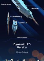 Headphones 3.5mm Wired Gaming Headset Earphones Music For PS4 Play Station 4 Game PC Chat computer With Microphone