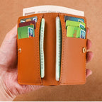 2025 New Women's Wallet Simple Folding Button Small Wallet Driver's License Card Bag Soft Leather Wallet