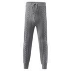 Men's Sweater Knitted Pants Solid Color Casual Pants Autumn Winter Warm  Knitted Slim Fit Pants for Male Long Pant