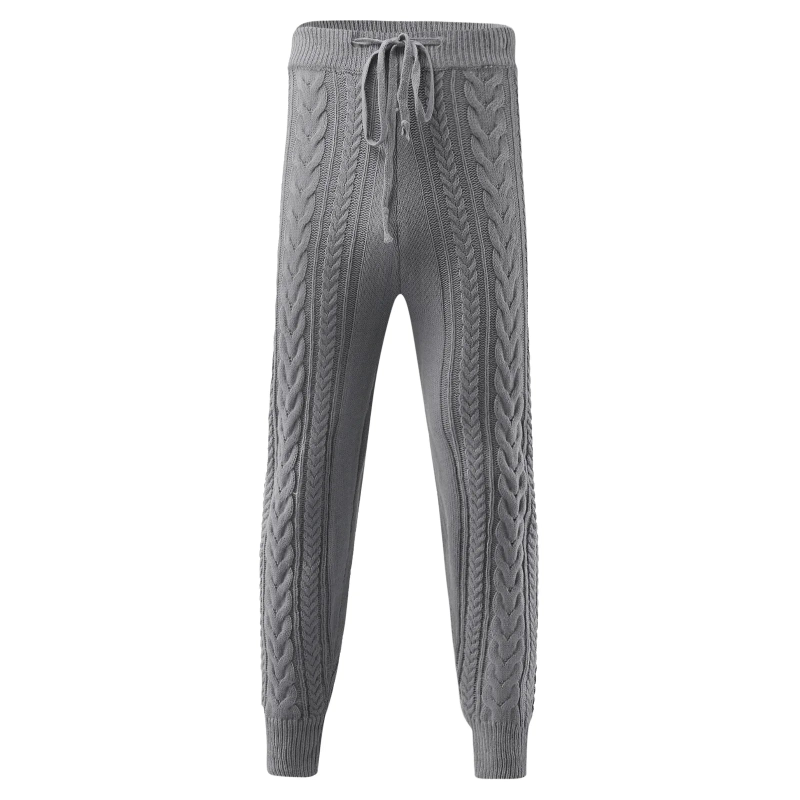 Men's Sweater Knitted Pants Solid Color Casual Pants Autumn Winter Warm  Knitted Slim Fit Pants for Male Long Pant