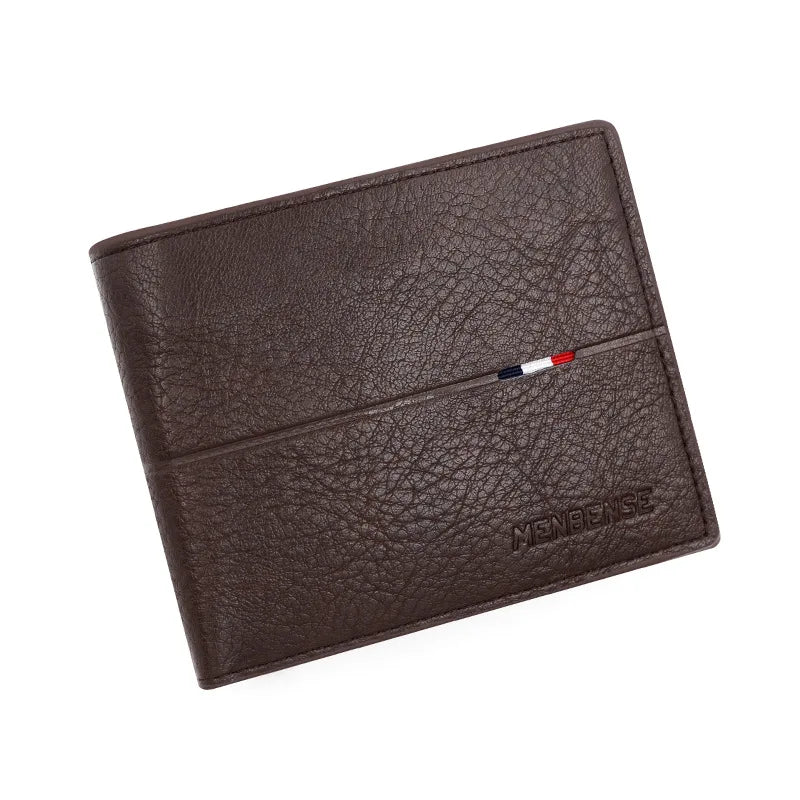 Slim Men Wallets New Short Zipper Card Holder Photo Holder Male Purse Simple Coin Pocket High Quality PU Leather Men's Wallet