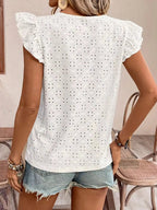 Women's elegant white crochet top