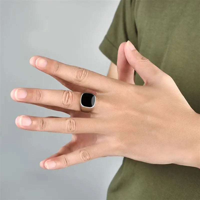 Jiayiqi Men's Ring Punk Rock Frosted 316L Stainless Steel Signet Ring For Men Hip Hop Party Jewelry Male Wedding Ring size 7-13