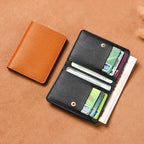 2025 New Women's Wallet Simple Folding Button Small Wallet Driver's License Card Bag Soft Leather Wallet