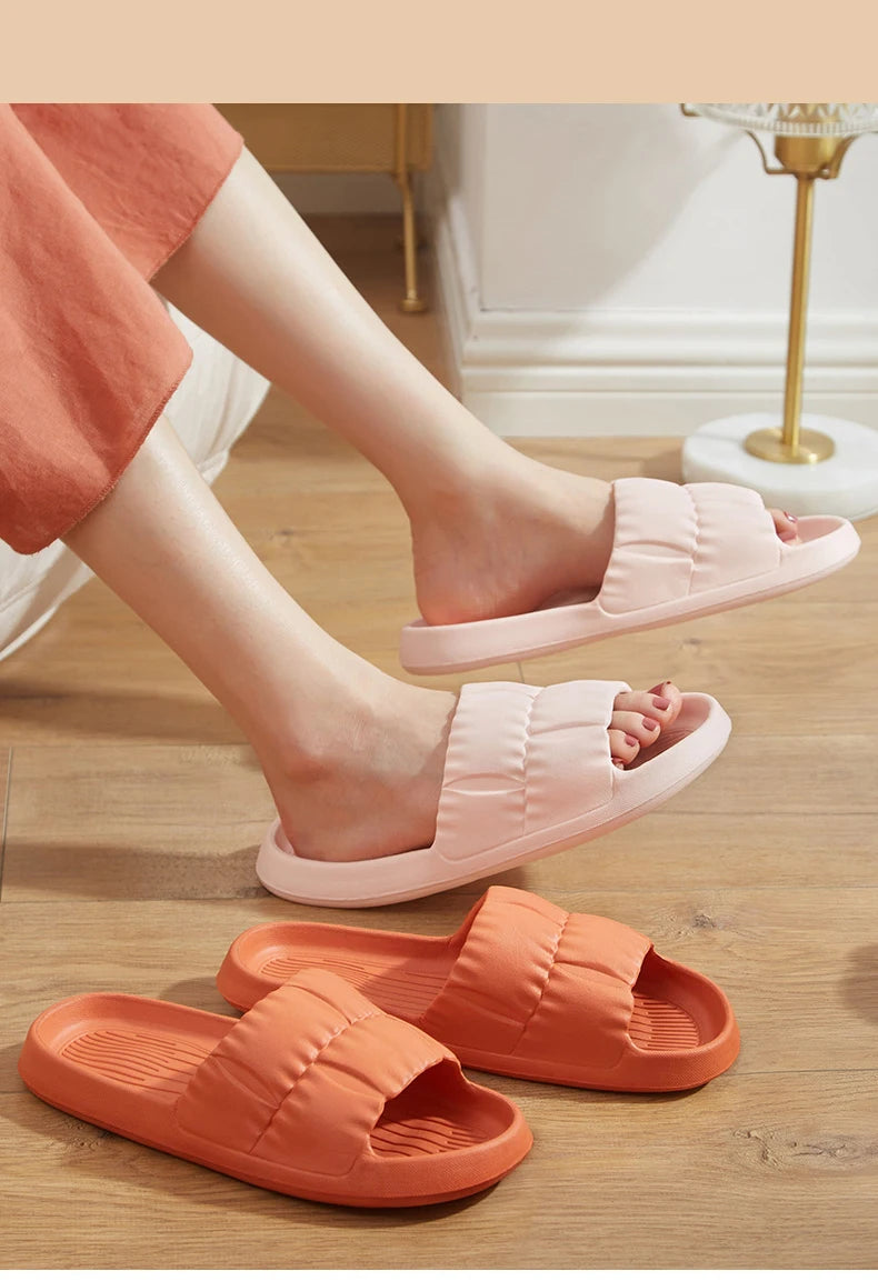 Women's Summer Slippers - Non-Slip Bathroom Sandals for Indoor/Outdoor, Soft Sole Cute House Slides for Couples & Men