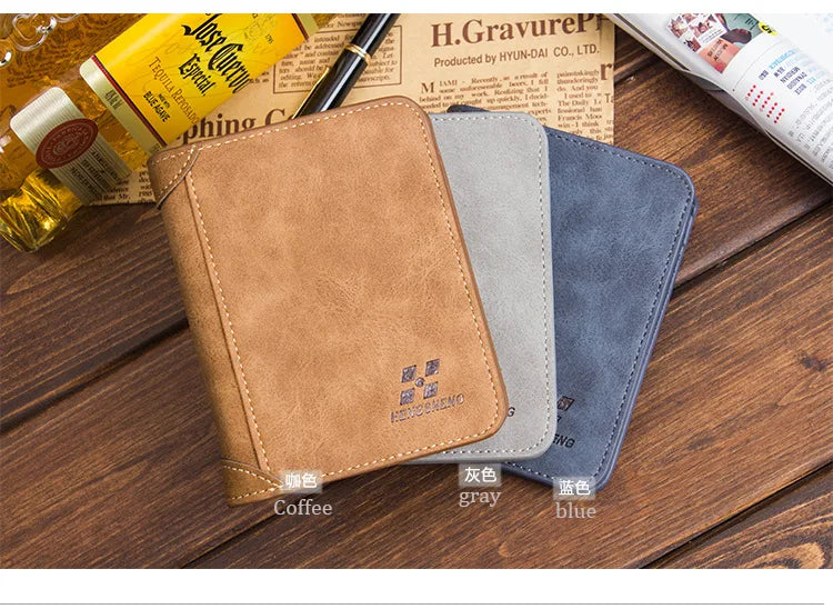 Men's Wallets European and American Retro Wallets Thin Fashion Casual Nubuck Leather Horizontal and Vertical Men's Wallets
