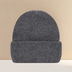 Winter Hat For Woman Double Fold Angora Hat Rabbit Fur Warm Cashmere Wool Soft Beanies Knitted Hat Women Outdoor Ski Female